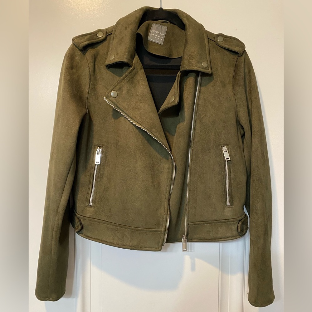 Dark Army Green Suede Primark Jacket
